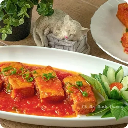 Đậu hủ nhồi thịt xốt cà